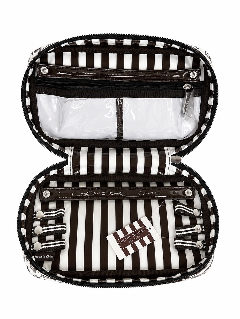 Henri Bendel West 57th Graffiti Print Travel Jewelry Cosmetic Case Zip Pouch - Picture 6 of 6